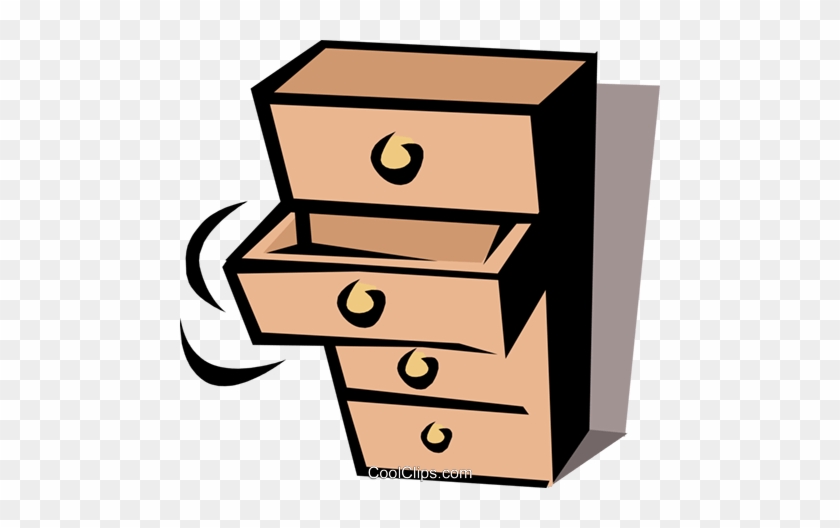 Chest Of Drawers Royalty Free Vector Clip Art Illustration - Drawer Clipart #1092864