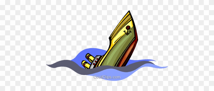 Sinking Ship Royalty Free Vector Clip Art Illustration - Sinking Ship Royalty Free Vector Clip Art Illustration #1092943