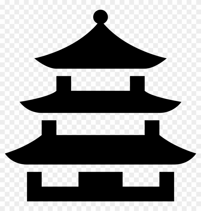 This Is A Three Tier Building - Pagoda Clipart #1092992