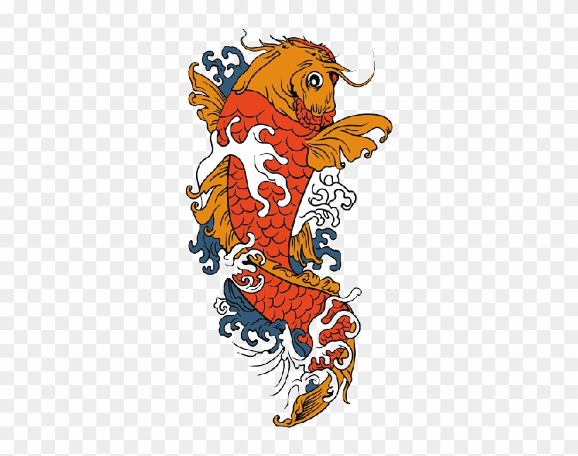 Fish Tattoos Png Transparent Images - Fancy Koi Shower Curtain #1092996