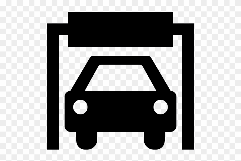 Car In A Garage Silhouette Free Icon - Car Station Icon Png #1093095