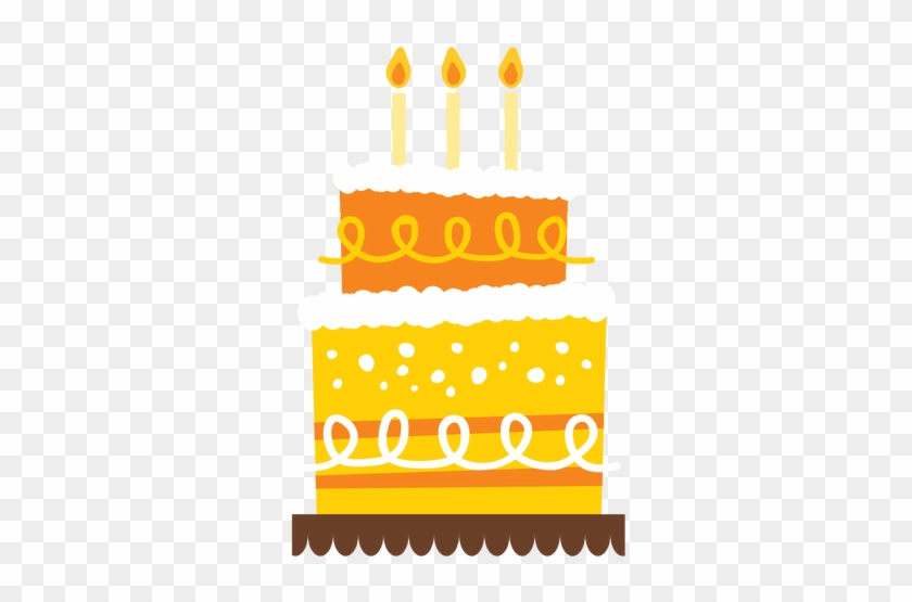 Yellow Birthday Cake Transparent Png - Bolos E Doces Template Free #1093289