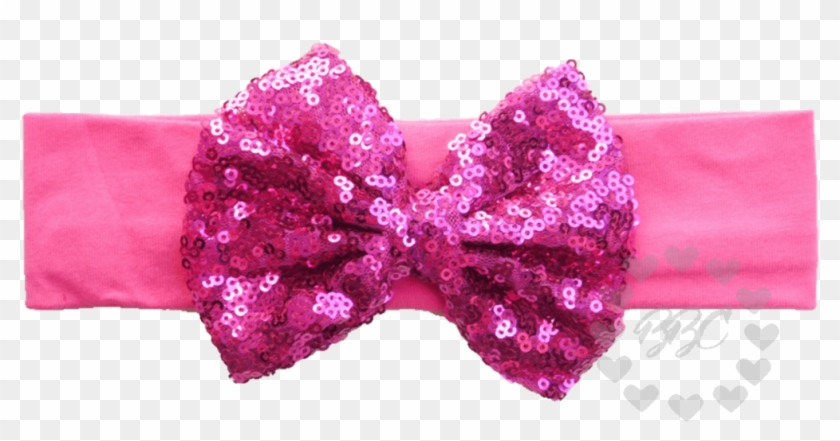 Pink Sequin Bow Headband - Headband #1093361