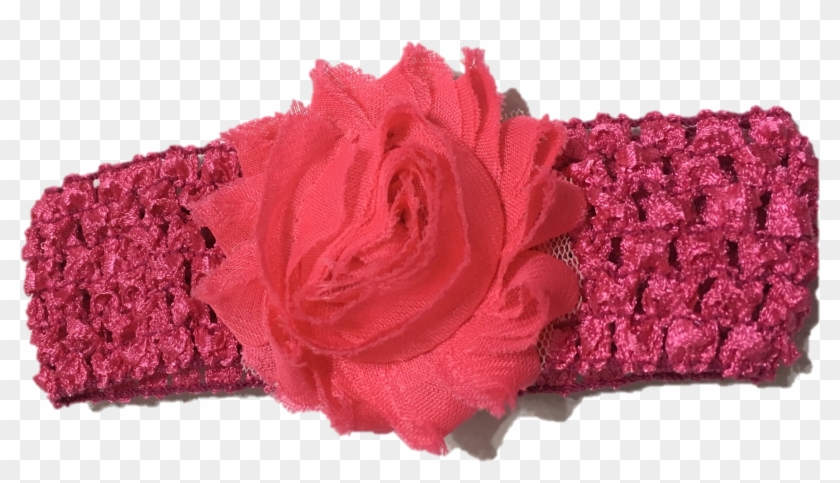 Double Pink Baby Floral Headband - Crochet #1093367