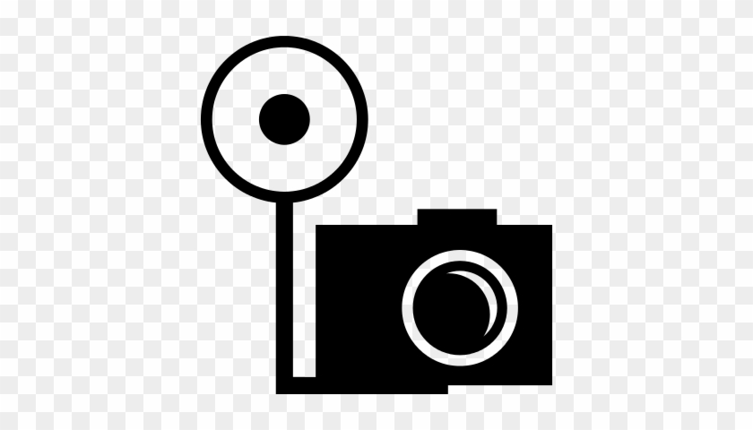 Photo Camera With External Flash Vector - Tool #1093426