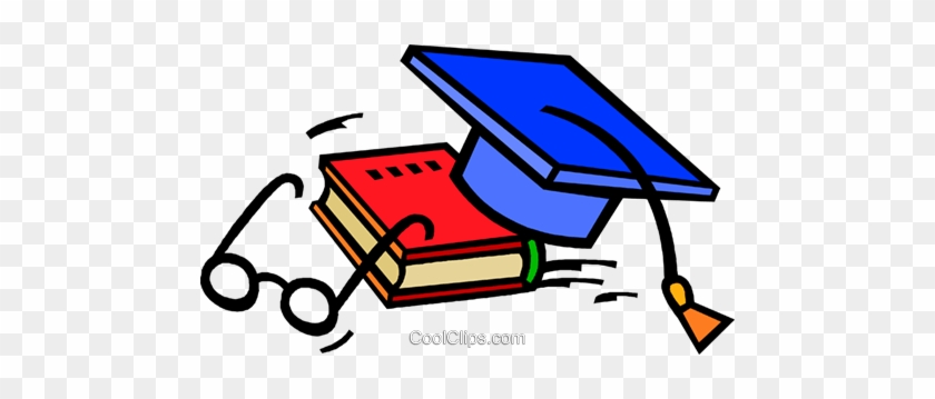 Graduation Hat And School Books Royalty Free Vector - Bücher Schule #1093619