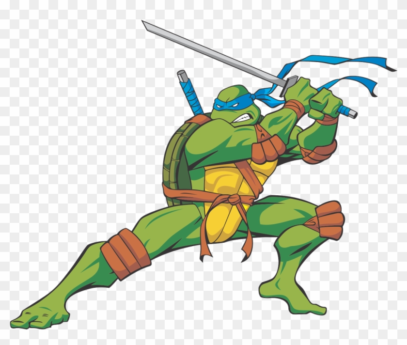 Leonardo Ninja Turtle Cartoon - Ninja Turtle Vector Art #1094045