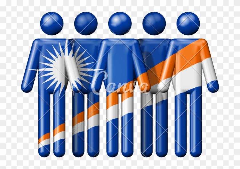Flag Of Marshall Islands On Stick Figure - Flag #1094166
