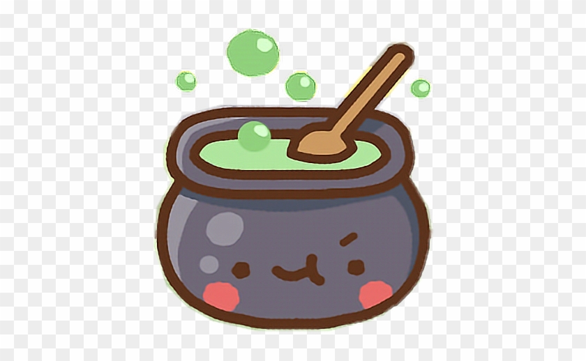 Cauldron Cute Kawaii Witch Clawbert Cartoon Magic Hallo - Kawaii #1094220