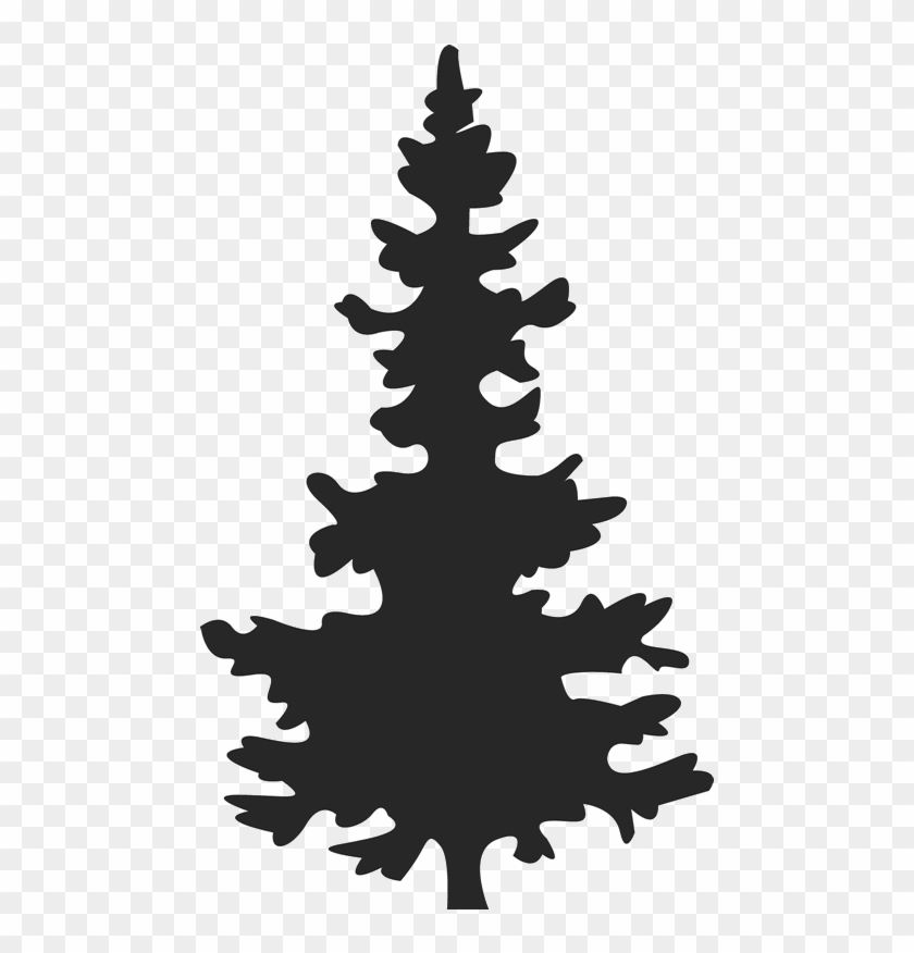 Christmas Tree Silhouette Stamp Christmas Rubber Stamps - Black Christmas Tree Silhouette #1094338