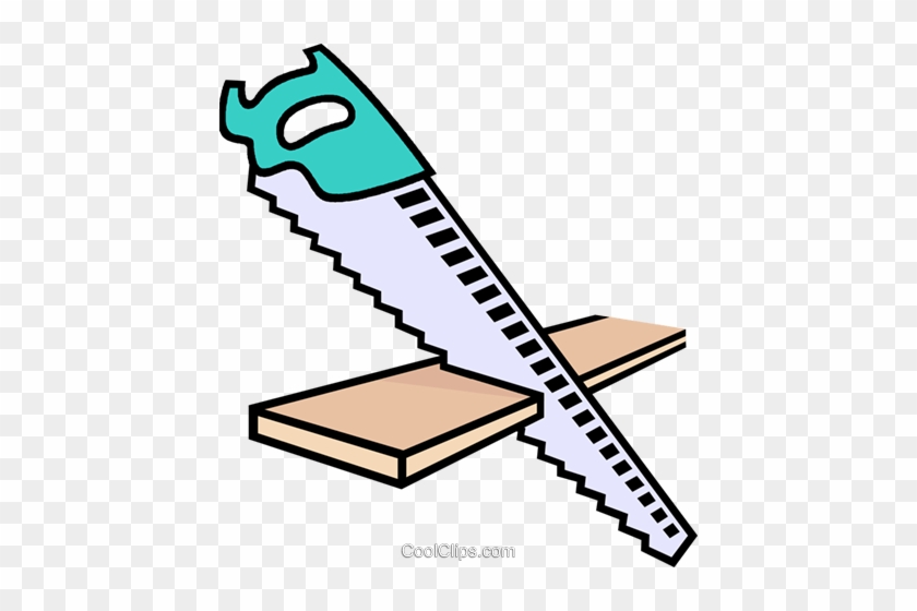 Saw, Handsaw Royalty Free Vector Clip Art Illustration - Saw And Wood Clipart #1094346
