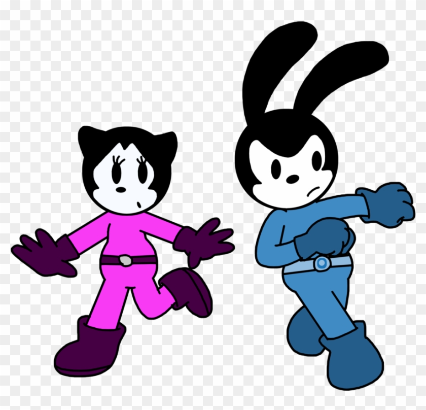 Space Oswald And Ortensia Running By Marcospower1996 - Oswald The Lucky Rabbit #1094467