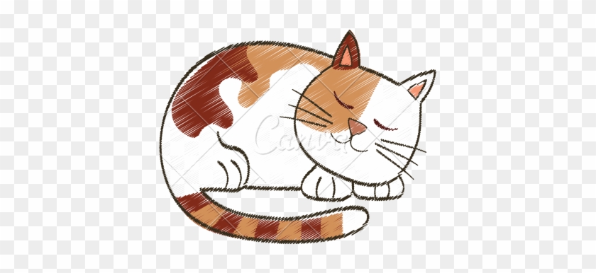Cute Sleeping Cat Cartoon - Cat Sleeping Cartoon #1094578