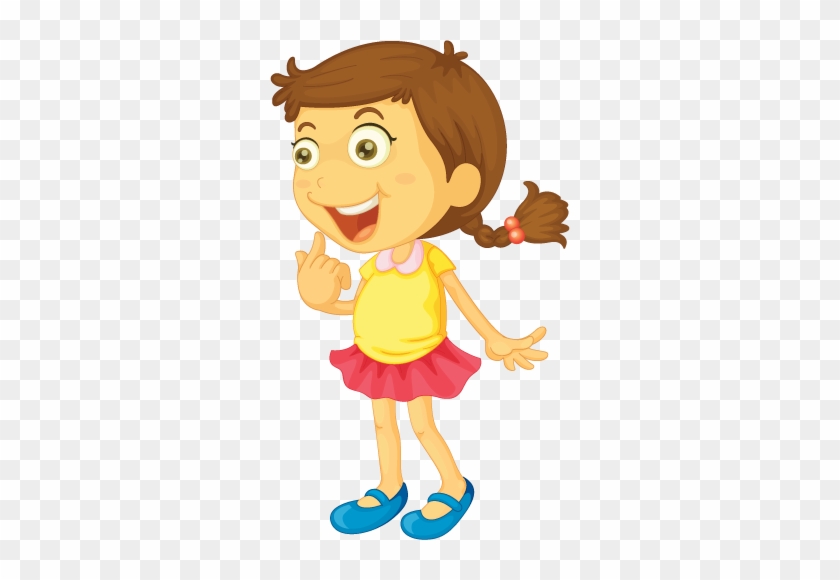 Hey, Look All Of The Answers To My Parent's Questions - Young Girl Clipart #1094711