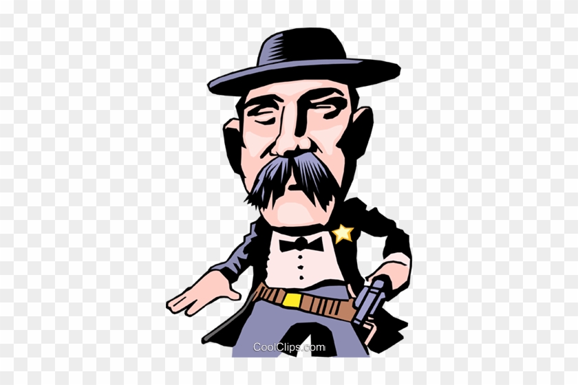 Cartoon Lawman Royalty Free Vector Clip Art Illustration - Law Man Cartoon #1095053