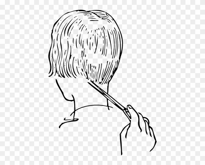 Free Vector Women Haircutting Clip Art - Outline Image Of Cut #1095075