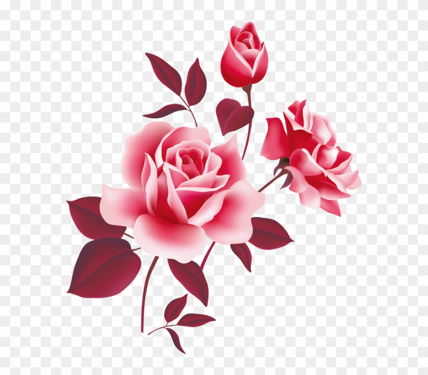 Rose Pink Free Clip Art - Flowers Png Hd #1095146
