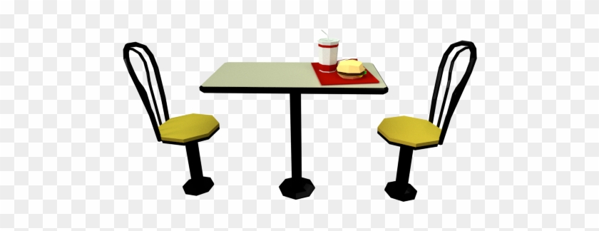 Low Poly Fast Food Meal With Table And Chairs - Kitchen & Dining Room Table #1095250