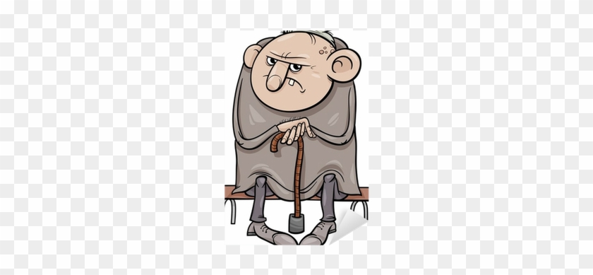 Grumpy Old Man Cartoon Illustration Sticker • Pixers® - Grumpy Senior Clipart #1095690