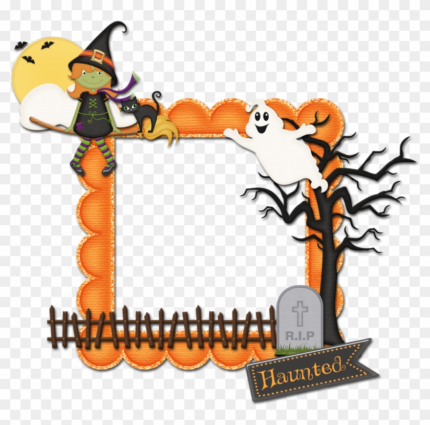 Halloween Framesscary Halloweenscrapbook Bordershalloween - Cartoon #1095713