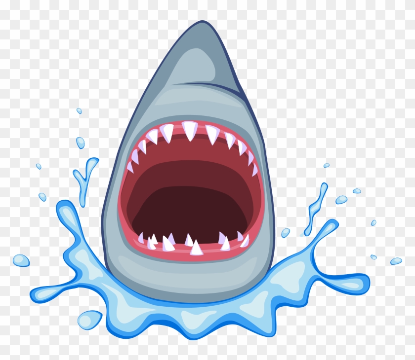 Megamouth Shark Cartoon Clip Art - Cartoon Shark Open Mouth #1096044