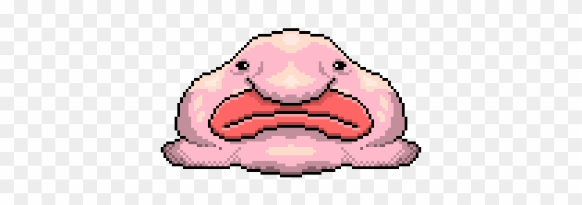 Pixel Art Blob Fish Pink Ugly Fish Blob Monster By - Pixel Art Ugly #1096202