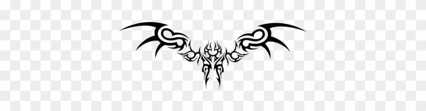 Gothic Tattoo Bird - Tribal Back Tattoo Design - Free Transparent PNG  Clipart Images Download