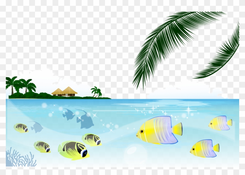 Koi Pufferfish Fishing - Tropical Vector #1096558