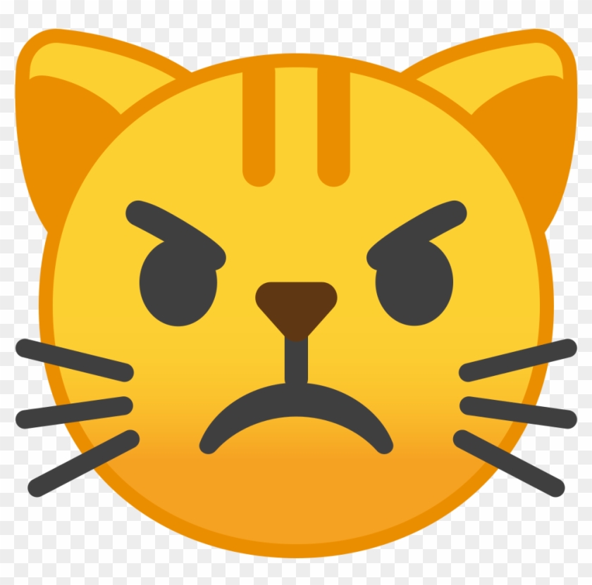 Pouting Cat Face Icon - Cat Face Png #1096593