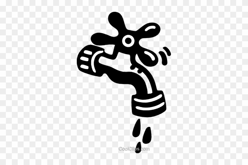 Leaking Faucet Royalty Free Vector Clip Art Illustration - Rubinetto Che Gocciola #1096608