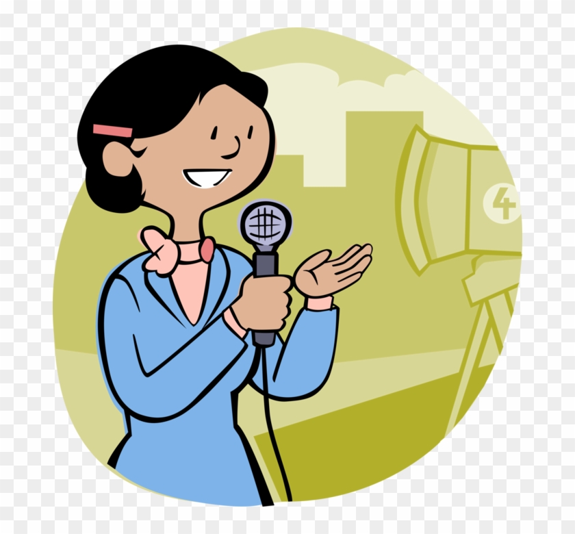 Vector Illustration Of Television Broadcast Journalism - Direct And Indirect Speech Cartoon #1097009