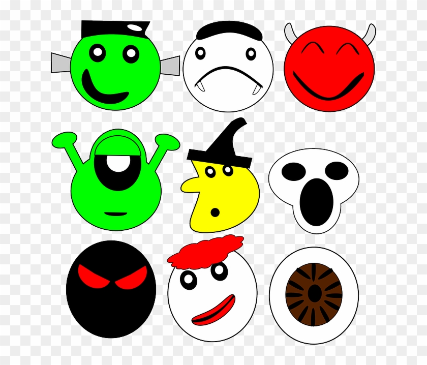 Smiley, Set, Mask, Alien, Vampire, Witch - Mask #1097238