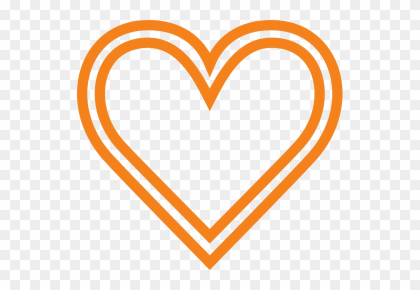 Heart Icon Orange - Orange Heart Icon #1097474