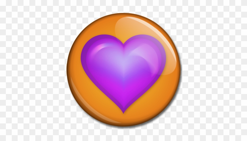Purple Heart On An Orange Background - Purple And Orange Heart #1097482