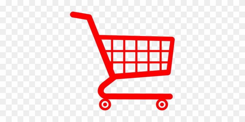 Shopping Cart Purchase Market Trolley Shop - Red Shopping Cart Icon #1097511