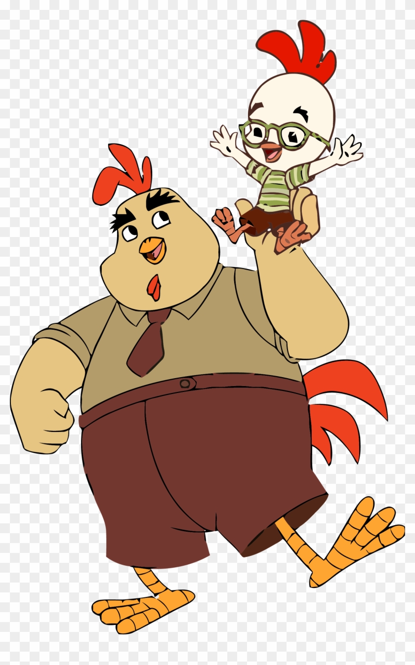 Chicken Little And Father Buck Clipart Png - Fathers Day With Chicken #1097767