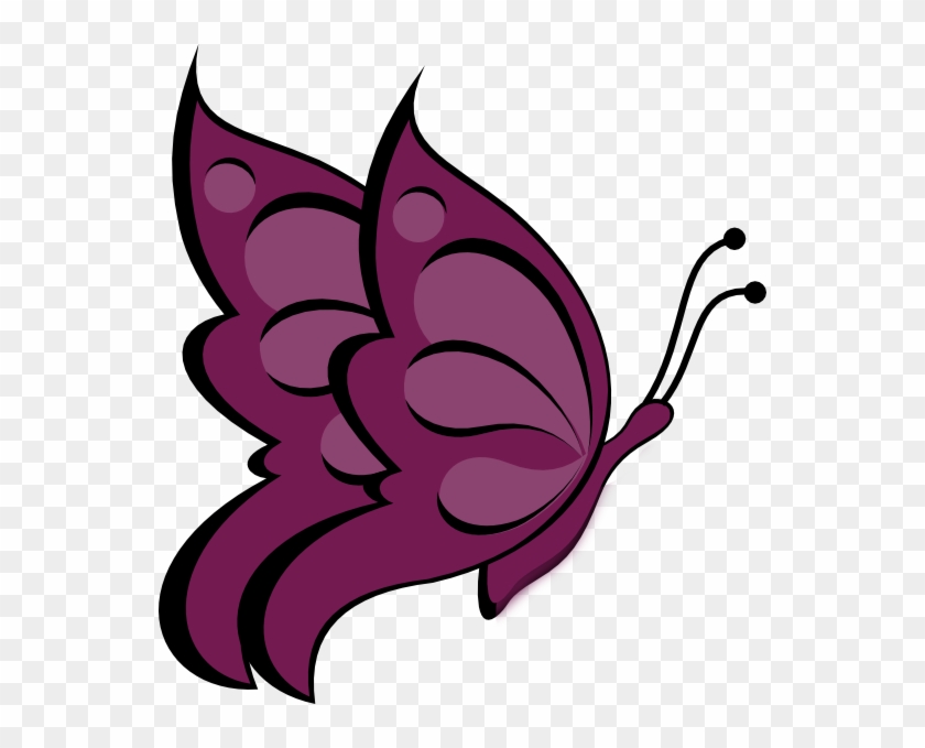 Butterfly Purple - Draw A Butterfly Sideways #1097848