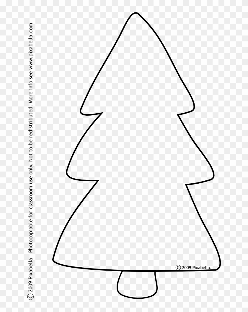 Black And White Christmas Tree Clipart - Line Art #1097957