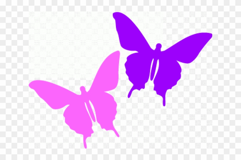 Butterfly Design Clipart Girly - Purple And Pink Butterflies #1097956