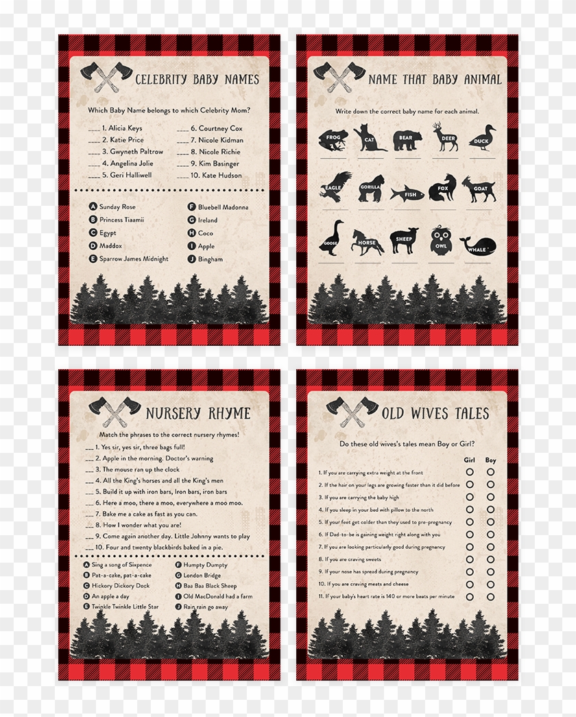 Lumberjack Baby Shower Game Pack - Baby Shower #1098007