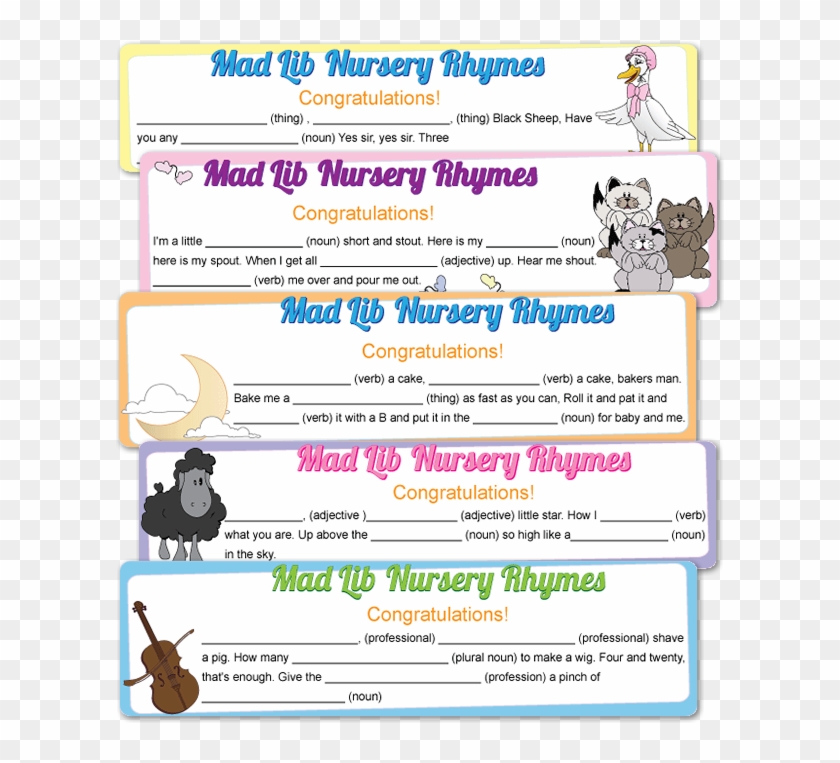 Printable Mad Lib Nursery Rhymes - Web Page #1098018