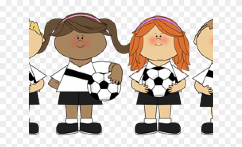 Team Clipart Sport Team - Cartoon Girl Soccer Players #1098050