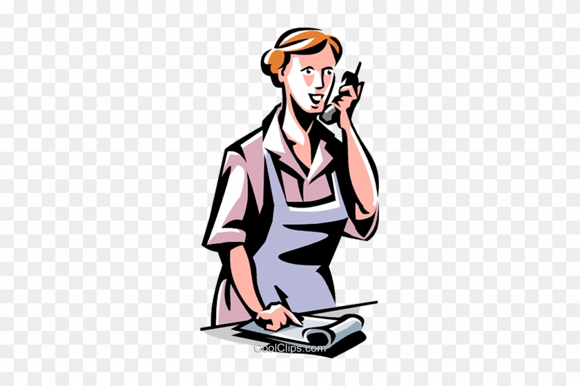 Woman On The Phone Taking An Order Royalty Free Vector - Woman On The Phone Taking An Order Royalty Free Vector #1098061