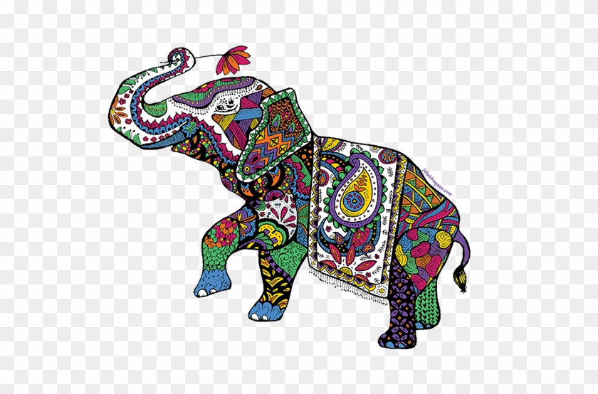 Elephant Zentangle By Julia Braga Fragoso - Indian Elephant Clipart Transparent #1098138