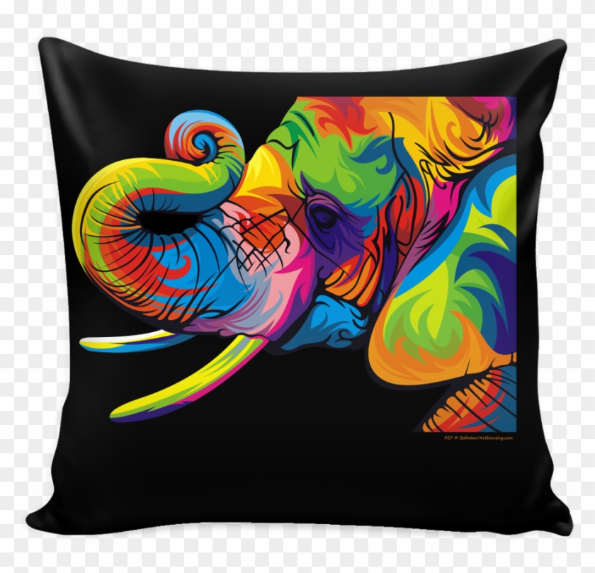 Elephant Art Cushion, Artwork By Bob Weer - Abstract Elephant Paintings #1098192