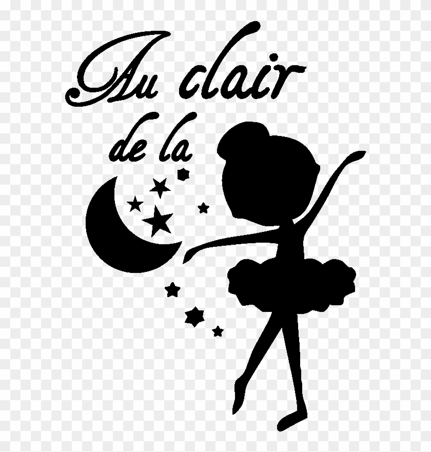 Sticker Silhouette Petite Danseuse Au Clair De La Lune - Ballerina Silhouette #1098393