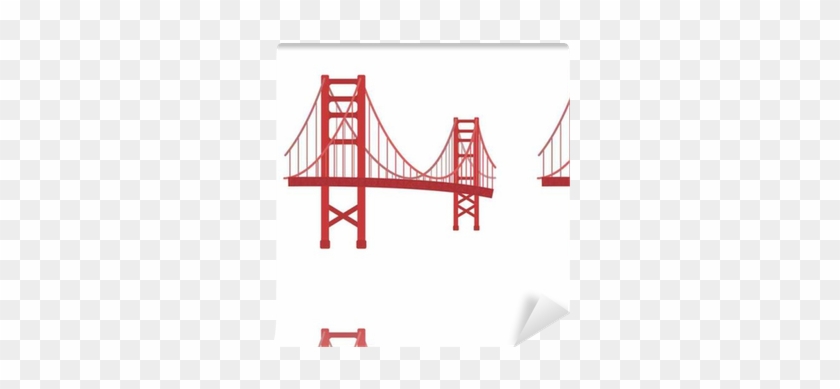 Golden Gate Bridge Icon In Cartoon Style Isolated On - Desenho Ponte San Francisco #1098406