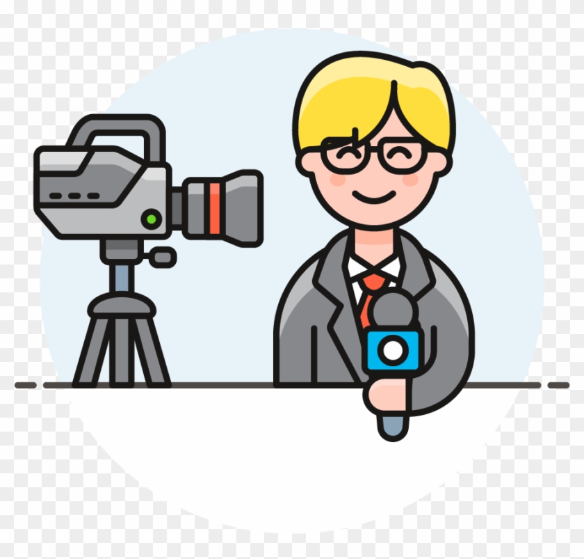 35 News Reporter Male Caucasian - Animated News Reporter #1098469