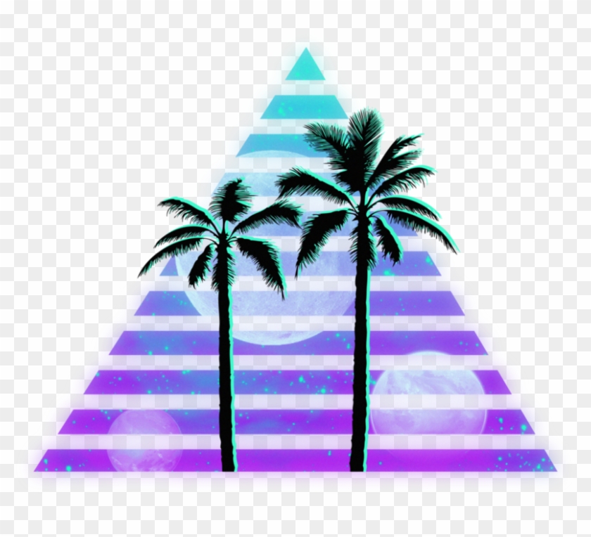Triangle Vaporwave By Maximehector - Palm Tree Silhouette Clip Art #1098476