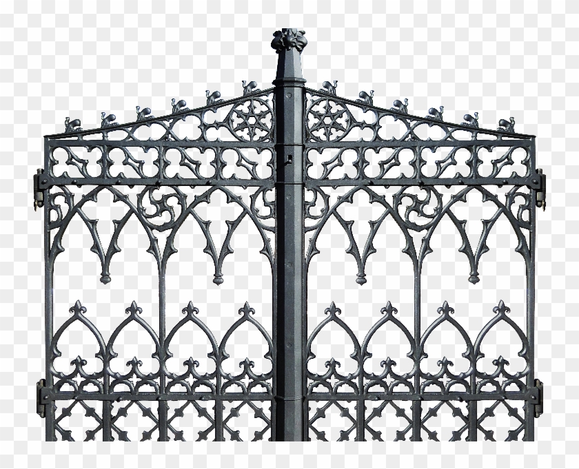 Scary, Fear, Terror, Graveyard, Gate, Spooky, Halloween, - Iron Gate Silhouette #1098647